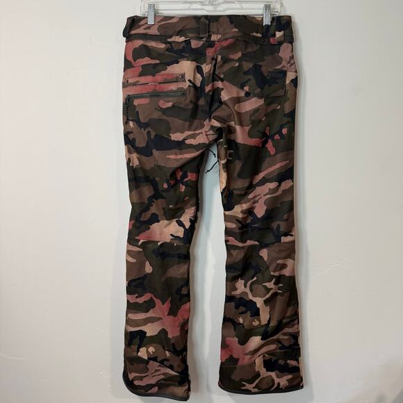 Volcom Women's Snow Pants Ski Mountain Waterproof Camo Pink Brown Medium - Picture 2 of 11